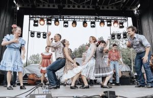 Wild Goose Chase Cloggers at Blue Ox 2023, hamboning