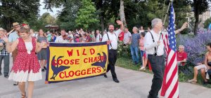 Wild Goose Chase Cloggers marching in Festival Folklorico