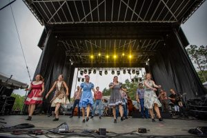 Wild Goose Chase Cloggers at Blue Ox 2023, ladies dancing